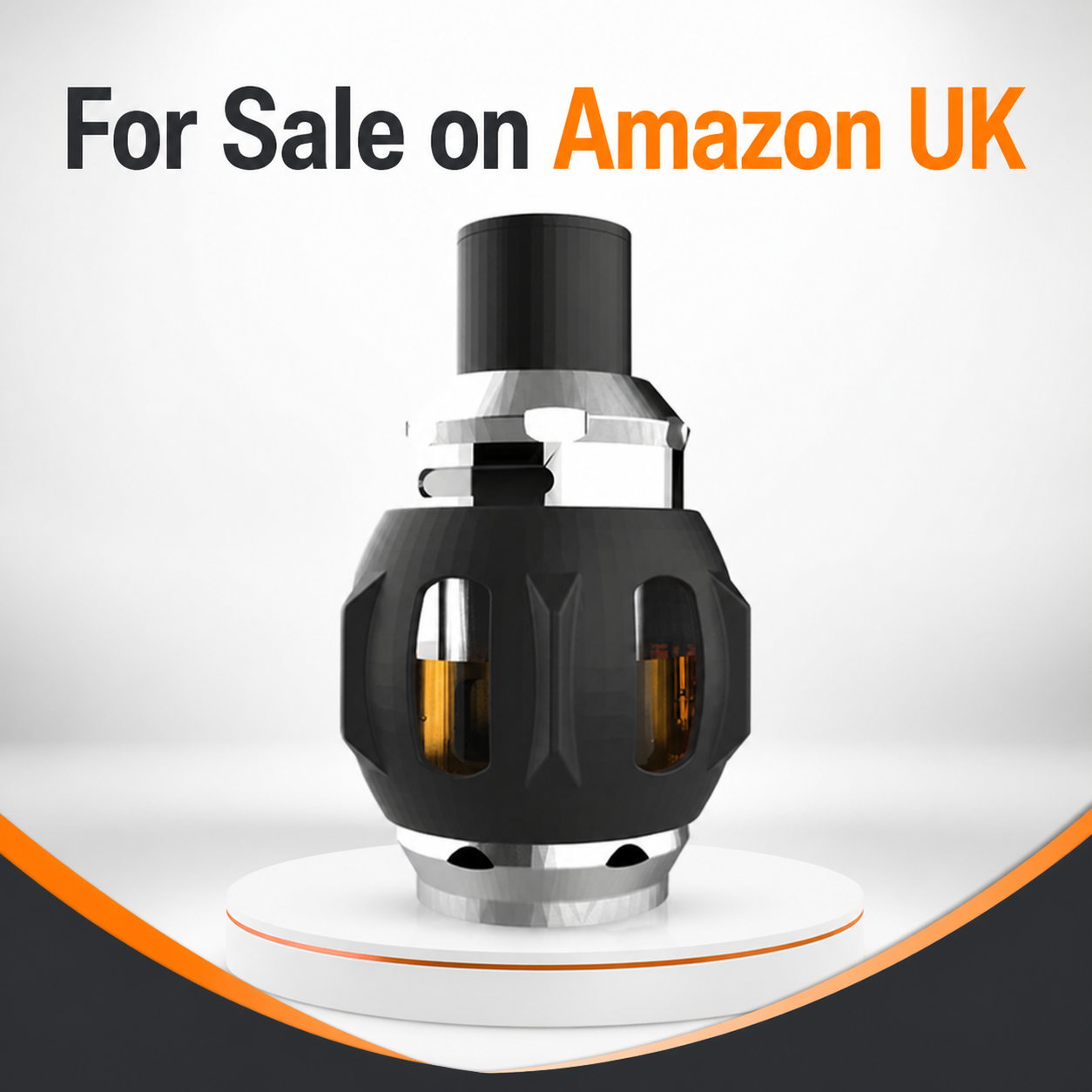 For Sale on Amazon UK — black VapeGuard fitted around bubble glass