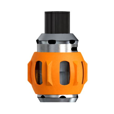 Orange VapeGuard fitted to bubble glass tank