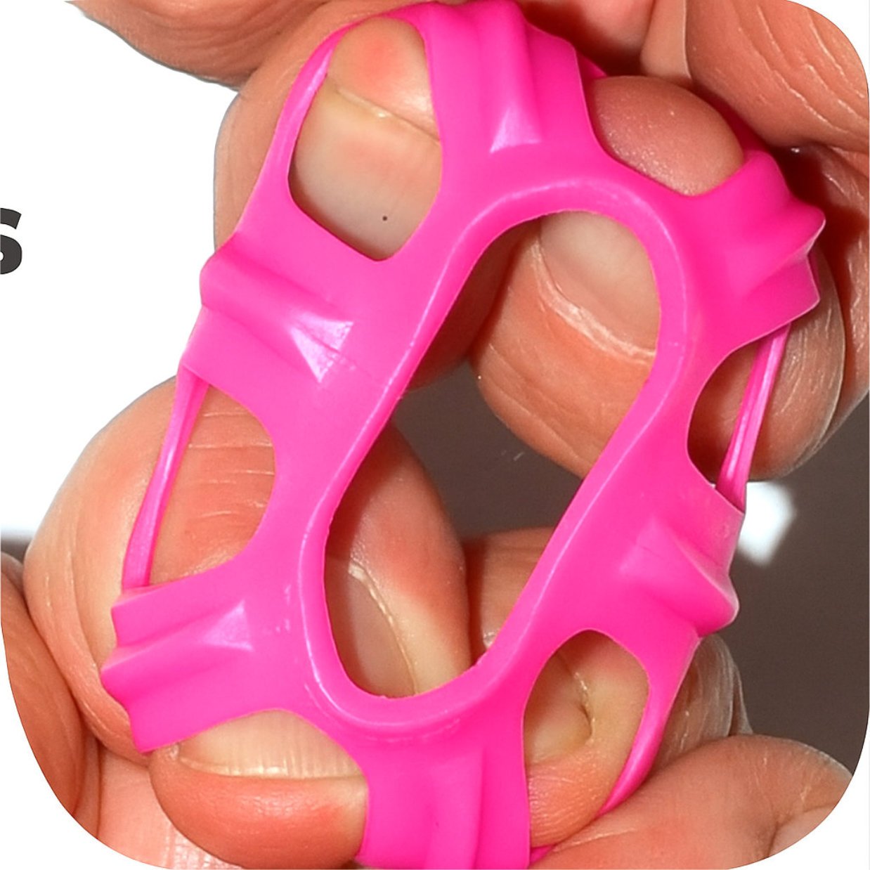 Pink VapeGuard silicone protector being stretched by hand